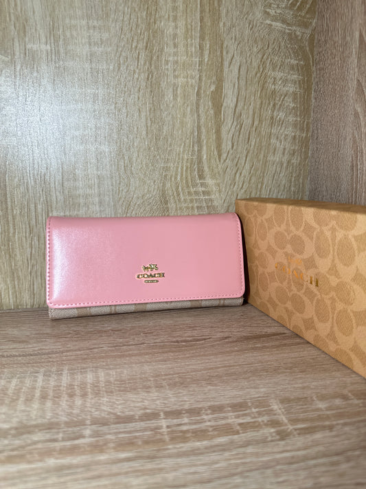 PORTE FEUILLE COACH FEMMES ROSE
