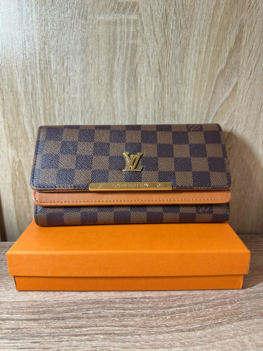 PORTEFEUILLE LV MARRON/ORANGE FEMMES