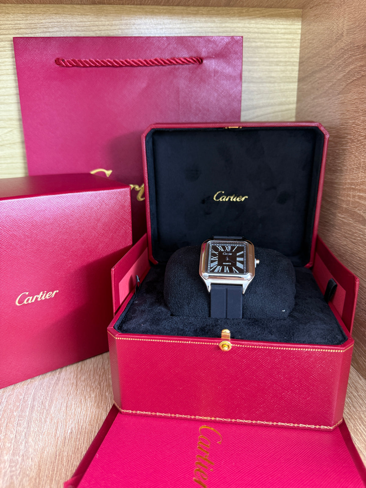 CARTIER SANTOS SILICONE 3 HOMMES AVEC COFFRET