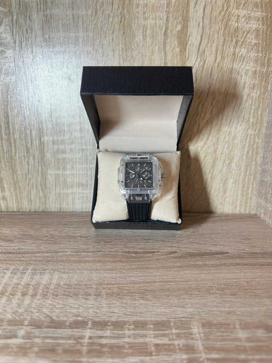 HUBLOT CARRÉ TRANSPARENT BOITE SIMPLE