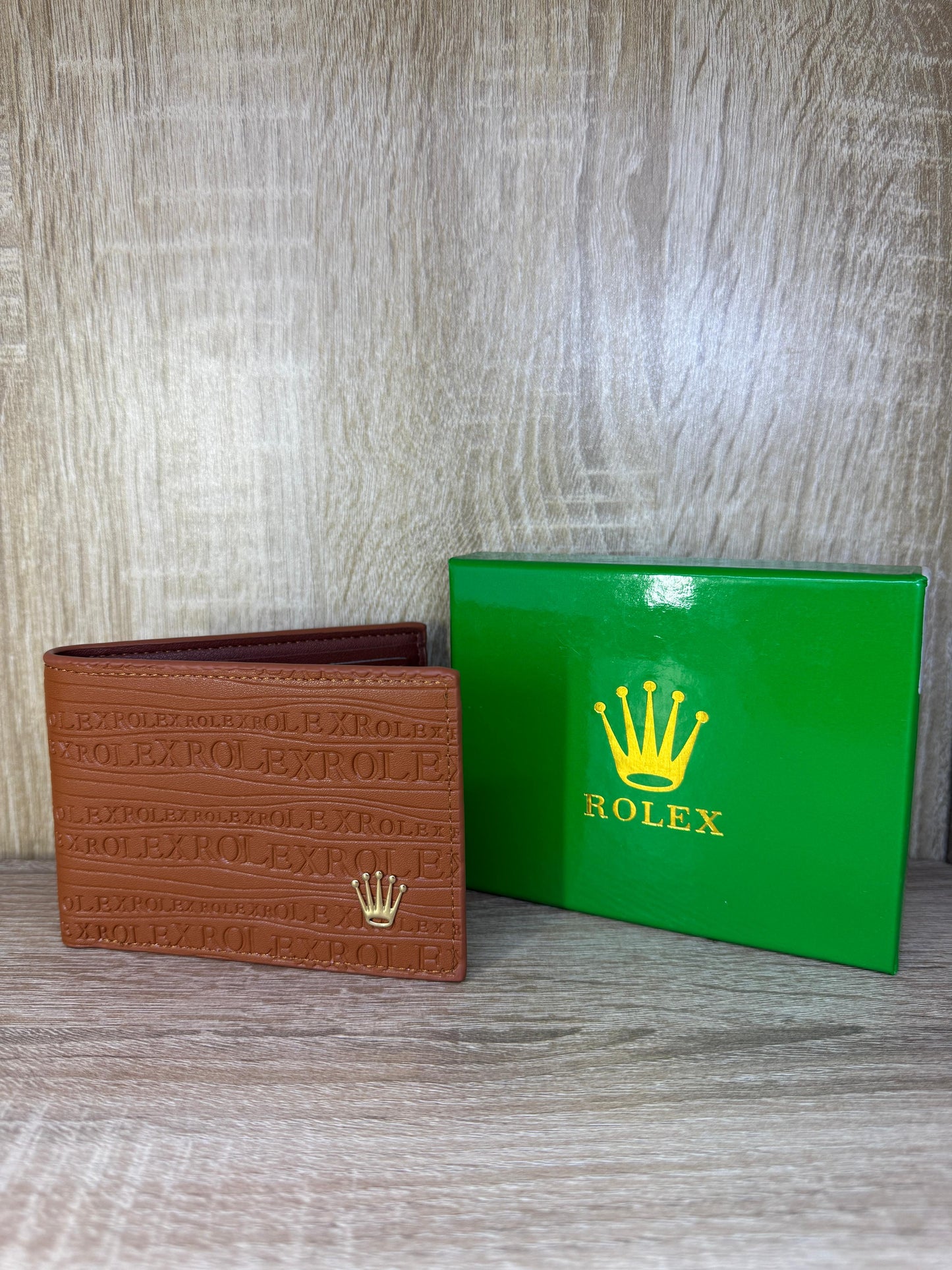 PORTE MONNAIE HOMMES ROLEX MARRON AVEC SACHET
