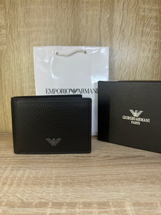 PORTE MONNAIE ARMANI HOMMES 2 NOIR AVEC SACHET