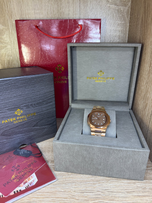 PATEK MASTER QUALITÉ ROSE GOLD CHOCOLAT AVEC COFFRET