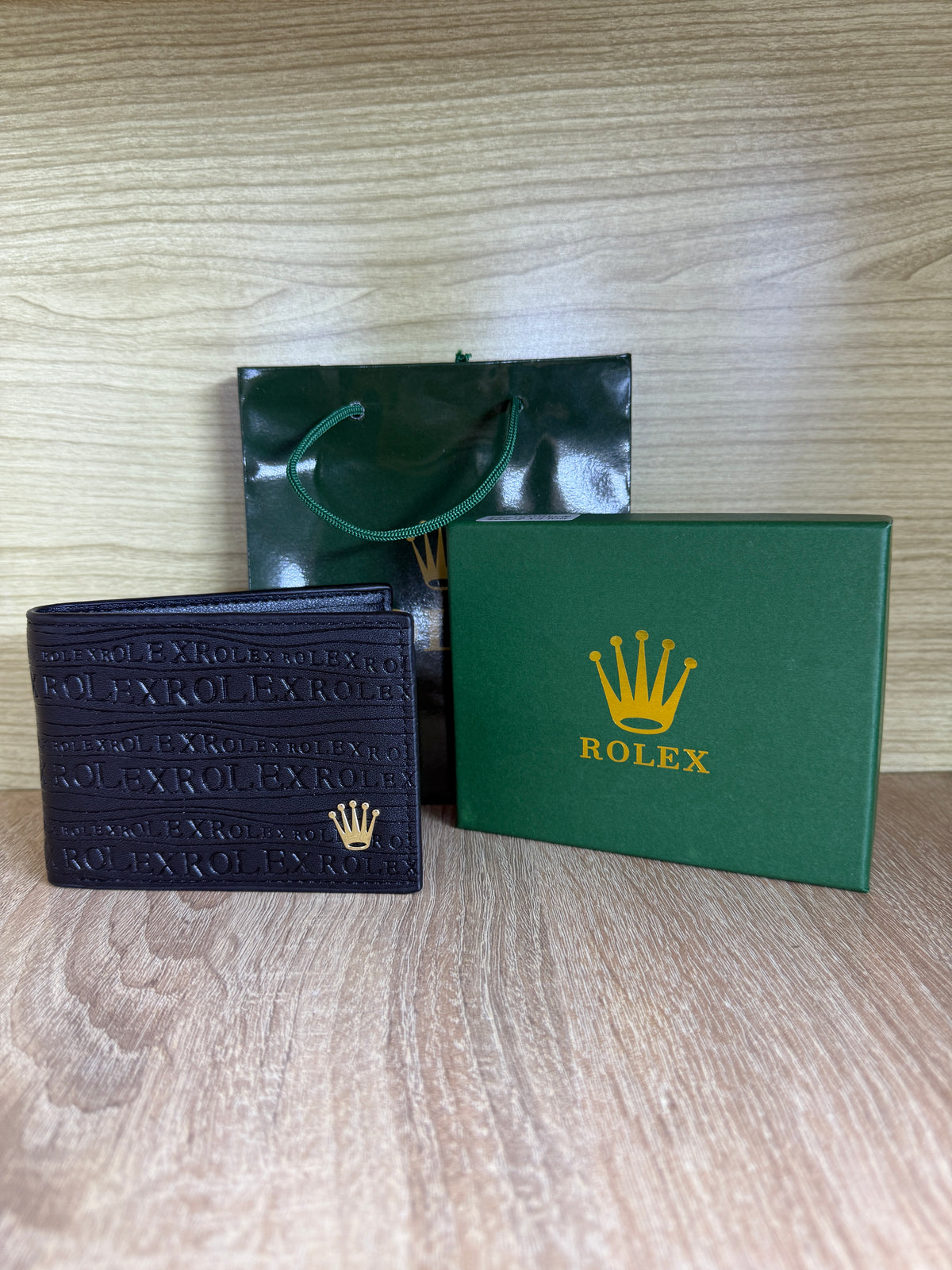 PORTE MONNAIE HOMMES ROLEX NOIR AVEC SACHET