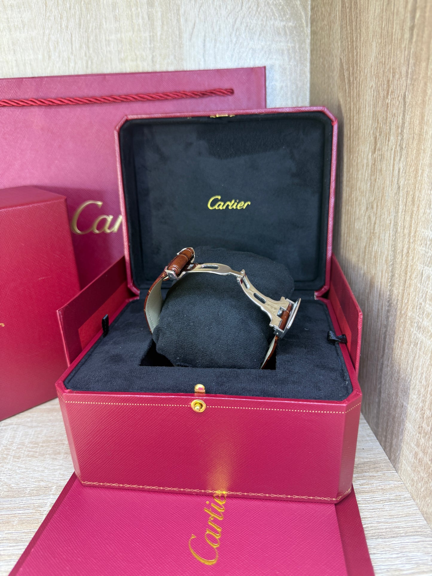 CARTIER TANK HOMMES CD MARRON AVEC COFFRET