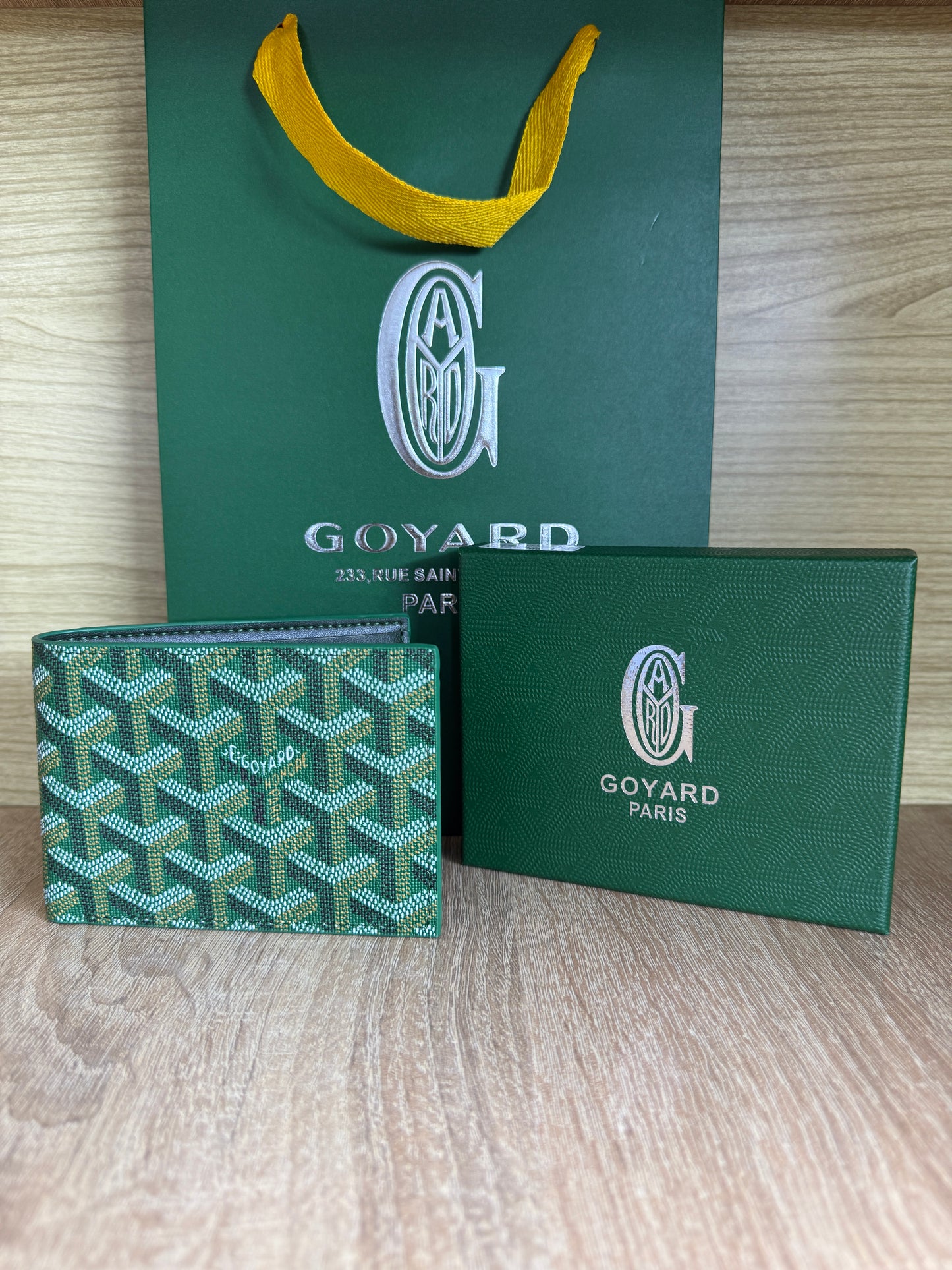 PORTE MONNAIE HOMMES GOYARD VERT AVEC SACHET