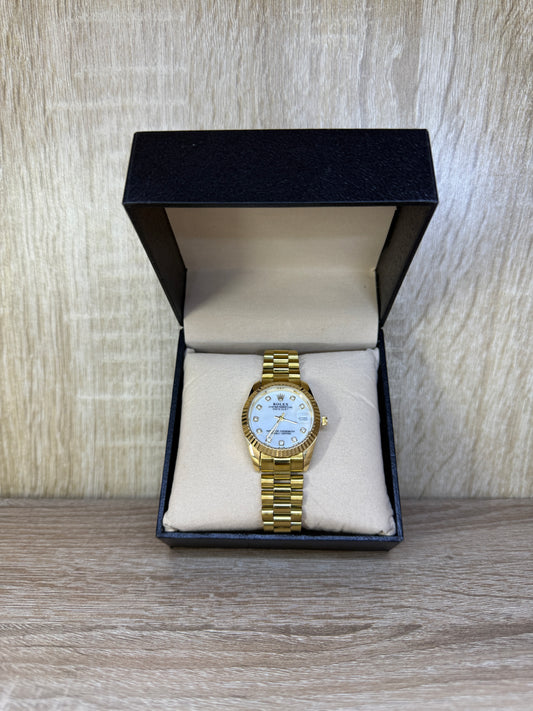 ROLEX FEMMES GOLD/BLANC BOITE SIMPLE