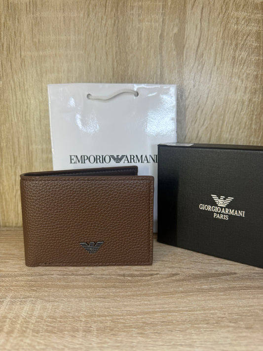 PORTE MONNAIE ARMANI HOMMES 2 MARRON AVEC SACHET