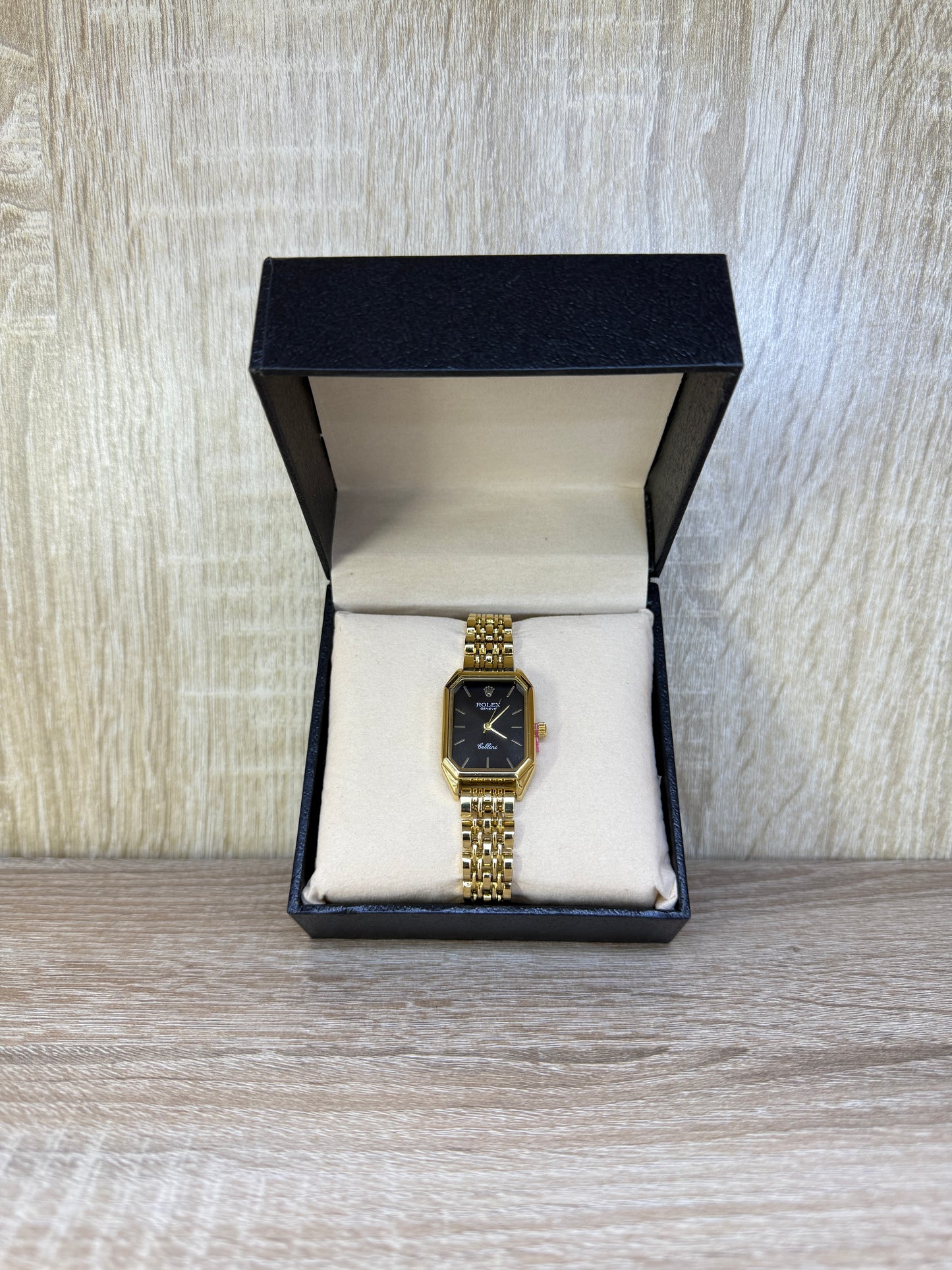 ROLEX FEMMES CELLINI GOLD/NOIR BOITE SIMPLE