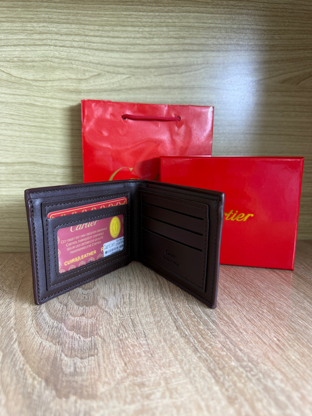 PORTE MONNAIE CARTIER 1 MARRON HOMMES AVEC SACHET