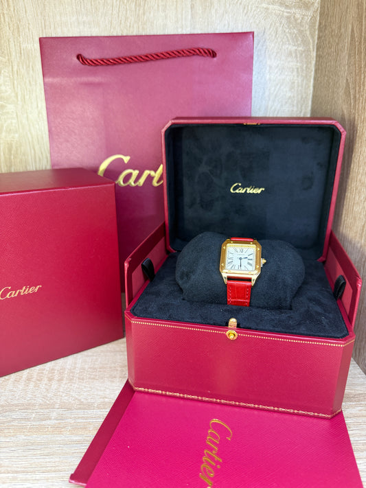 CARTIER SANTOS FEMMES CARRE CUIR AVEC COFFRET