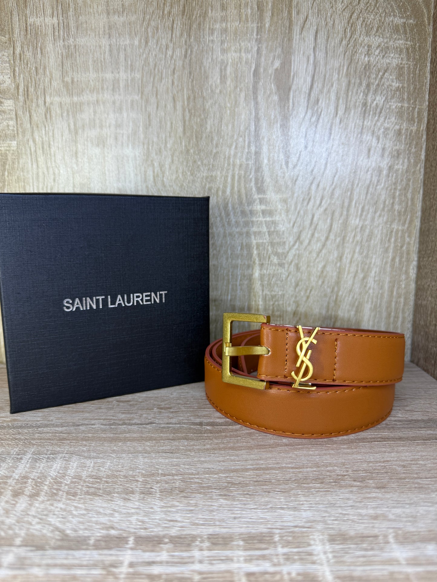 CEINTURE YSL FEMMES MARRON/GOLD