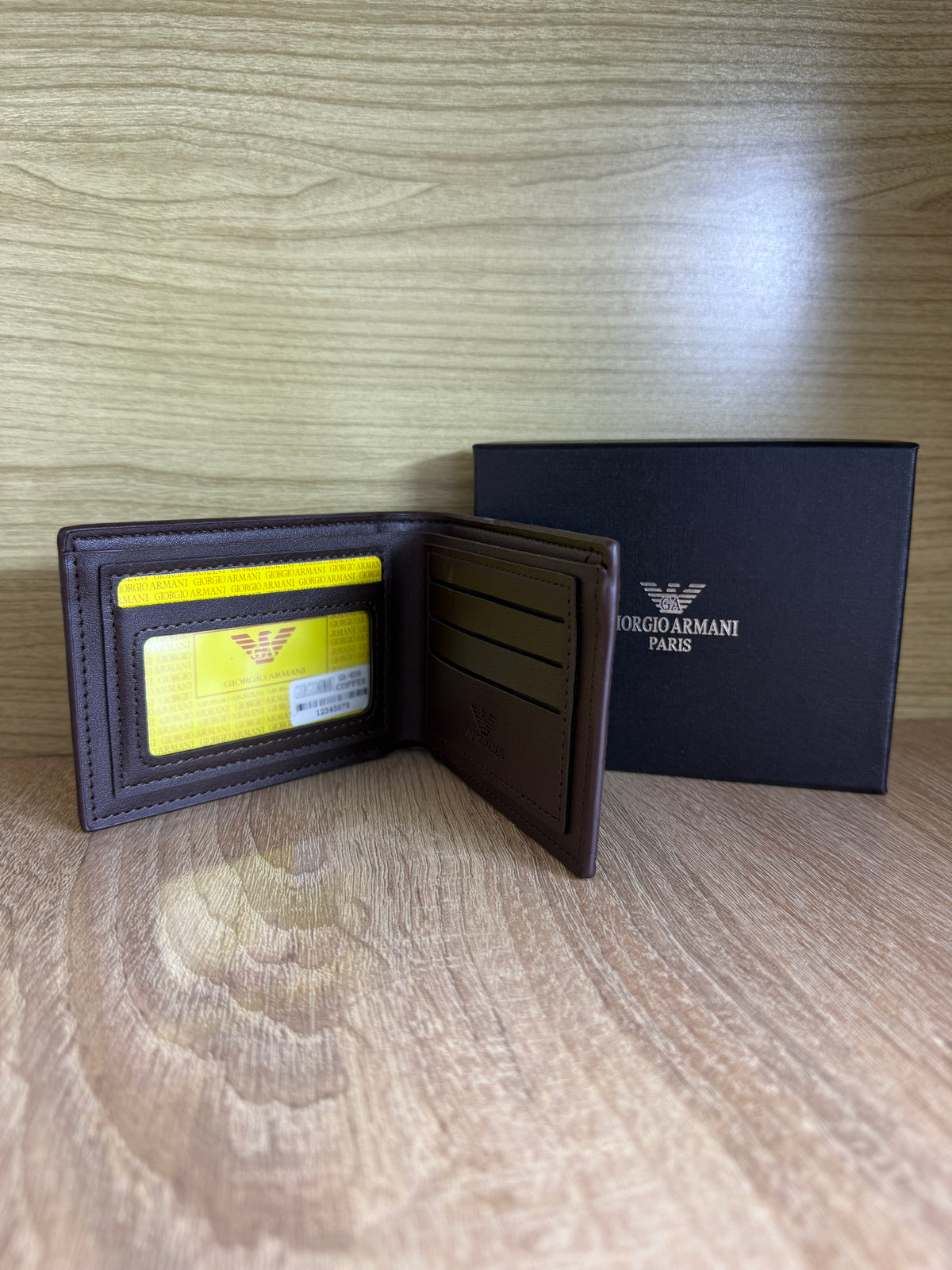 PORTE MONNAIE ARMANI HOMMES 3 MARRON