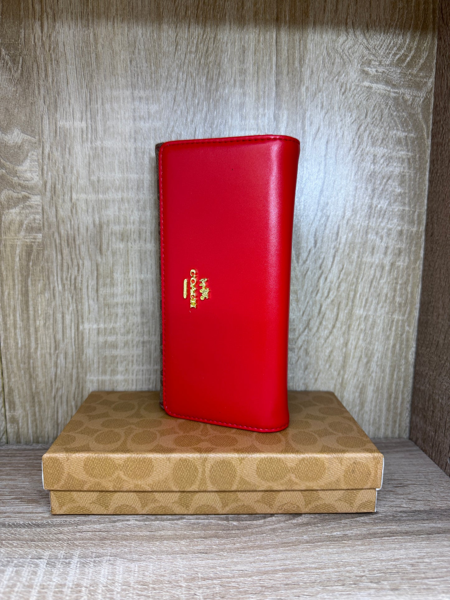 PORTE FEUILLE COACH FEMMES ROUGE
