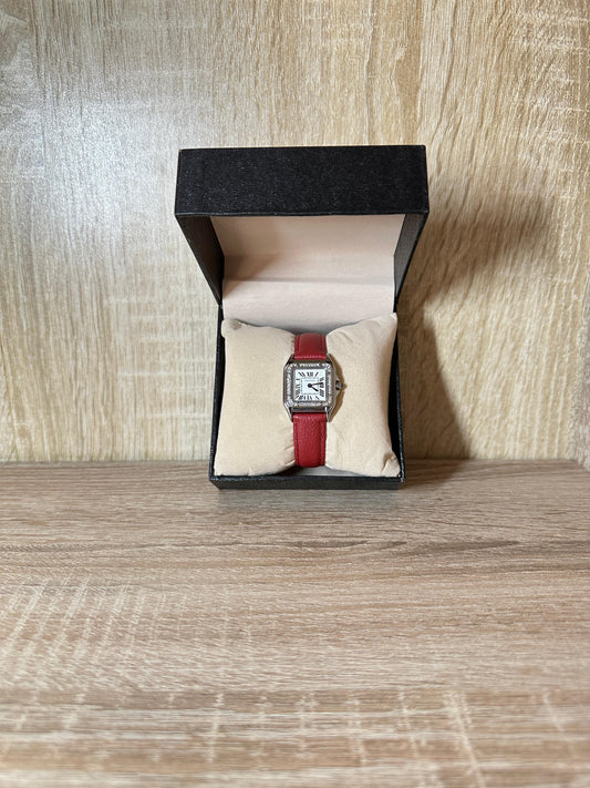 CARTIER FEMMES CARRE CUIR ROUGE BOITE SIMPLE