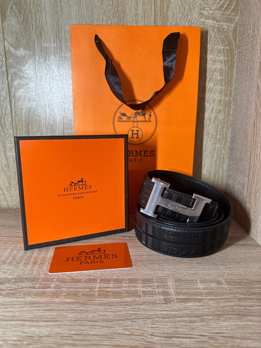 CEINTURE HERMES HOMMES NOIR DESIGN H