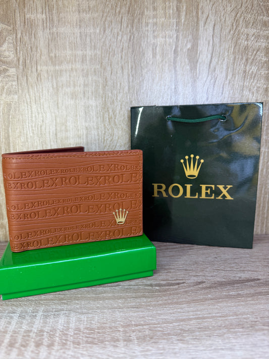 PORTE MONNAIE HOMMES ROLEX MARRON AVEC SACHET