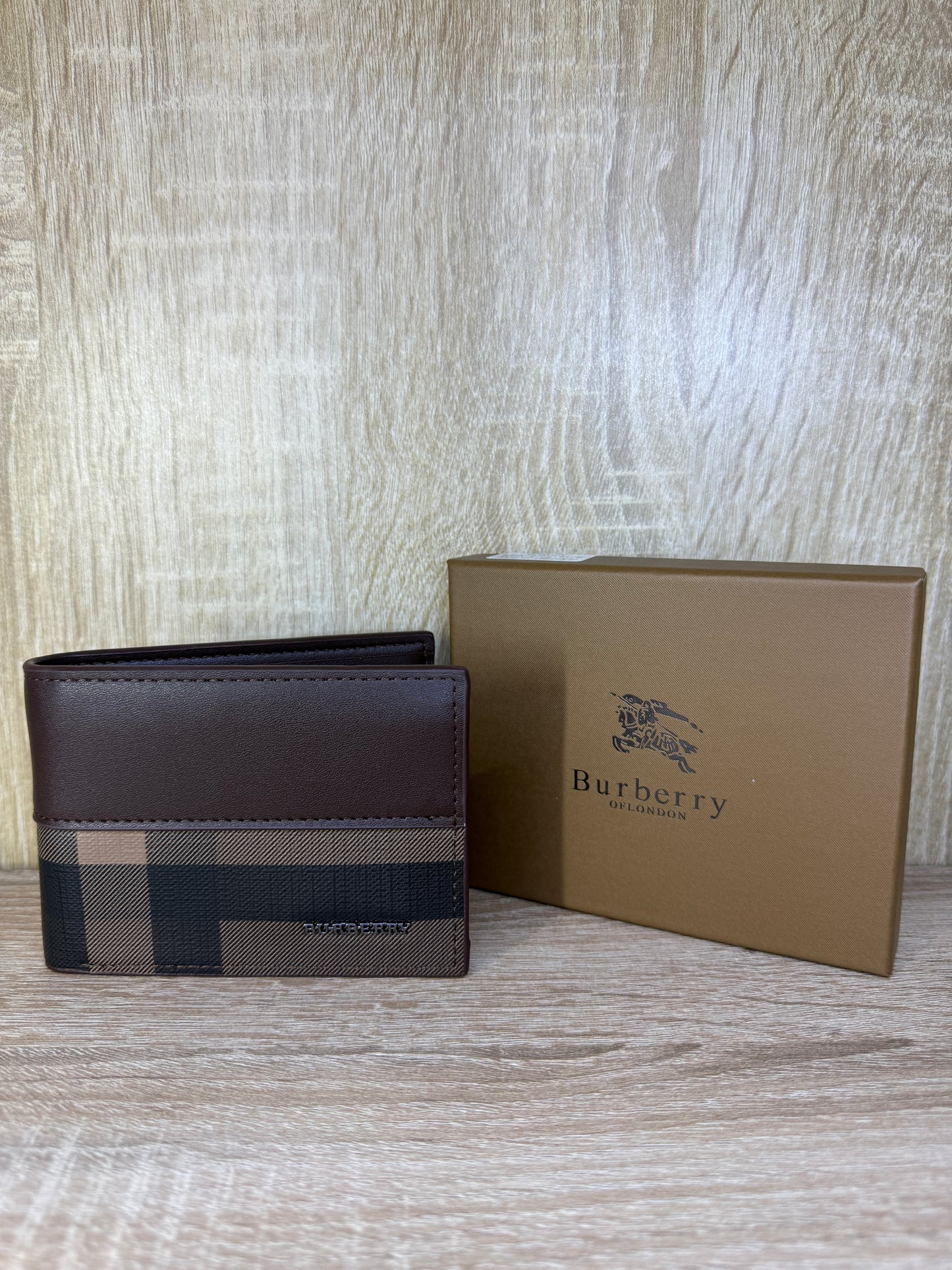 PORTE MONNAIE BURBERRY HOMMES MARRON