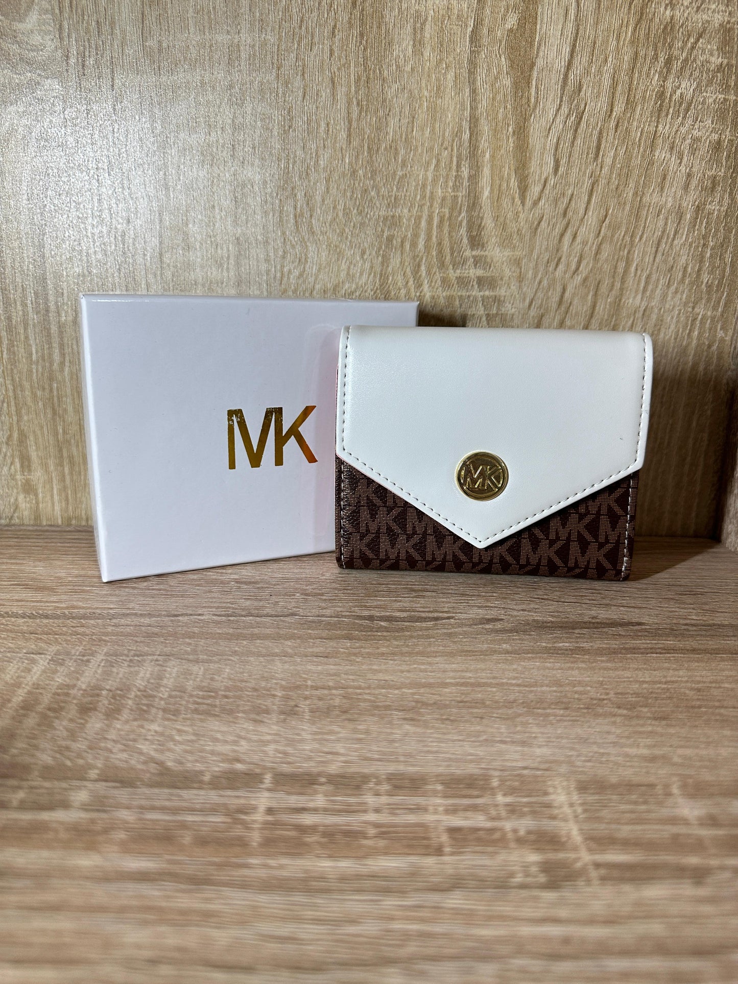PORTE MONNAIE MK BLANC/MARRON
