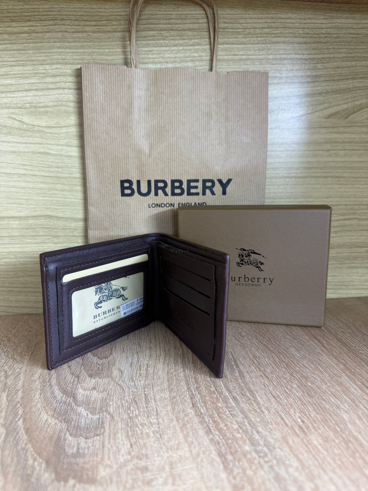 PORTE MONNAIE BURBERRY HOMMES MARRON AVEC SACHET