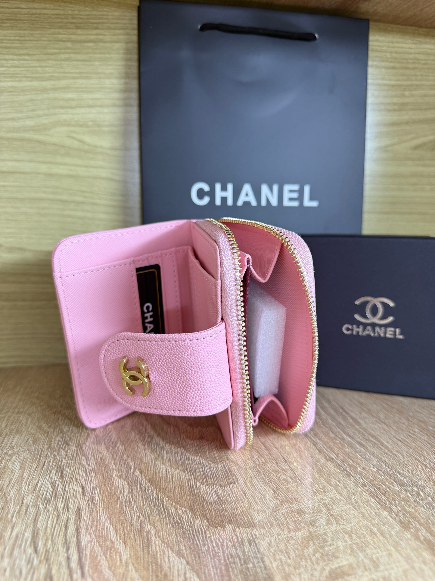PORTE MONNAIE FEMMES CHANEL PINK AVEC SACHET