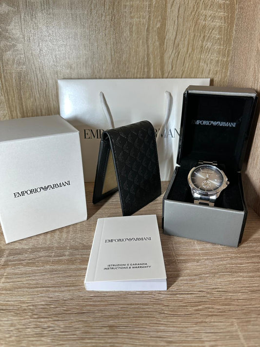 PACK EMPORIO ARMANI PORTE MONNAIE+MONTRE (FULL PACK)