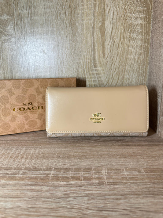 PORTE FEUILLE COACH FEMMES BEIGE