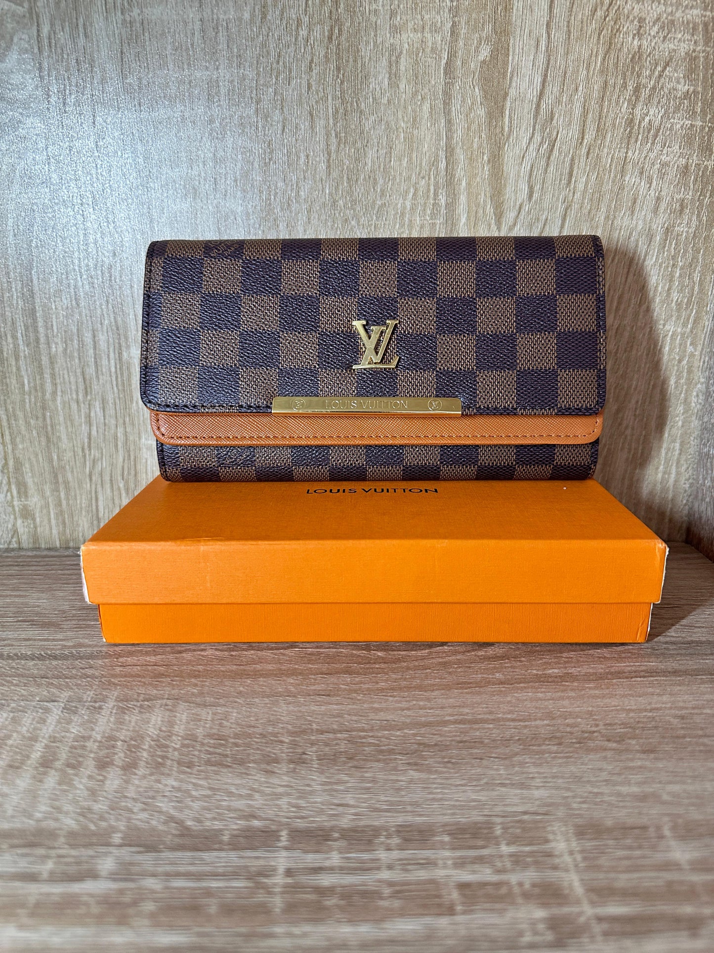 PORTEFEUILLE LV MARRON/ORANGE FEMMES