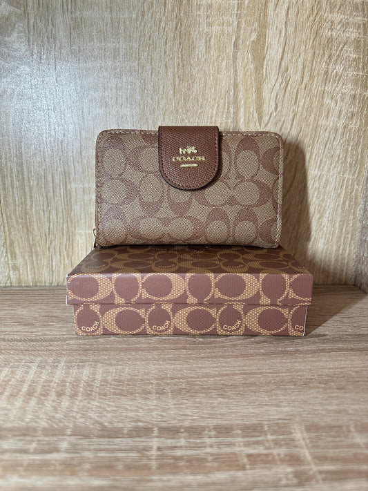 PORTE FEUILLE COACH MARRON MOYEN