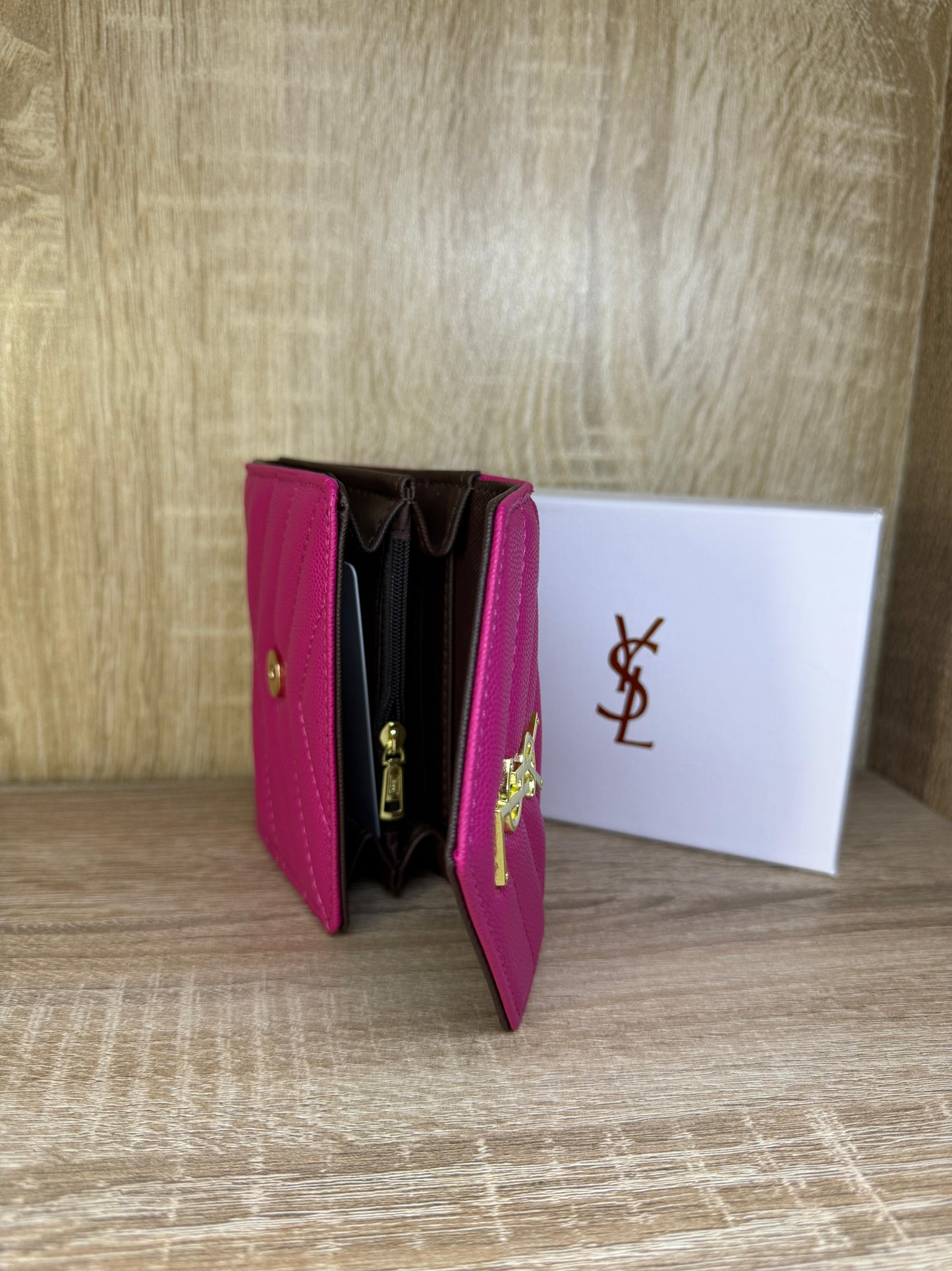 PORTE MONNAIE ROSE YSL FEMMES ROSE FUSCHIA